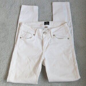 JB Just Black Style-M# BP982WHT Sz 25 White Distressed Skinny Jeans Made in USA